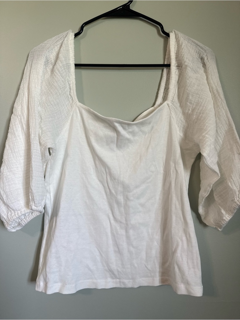 Sanctuary White Square Neck Top